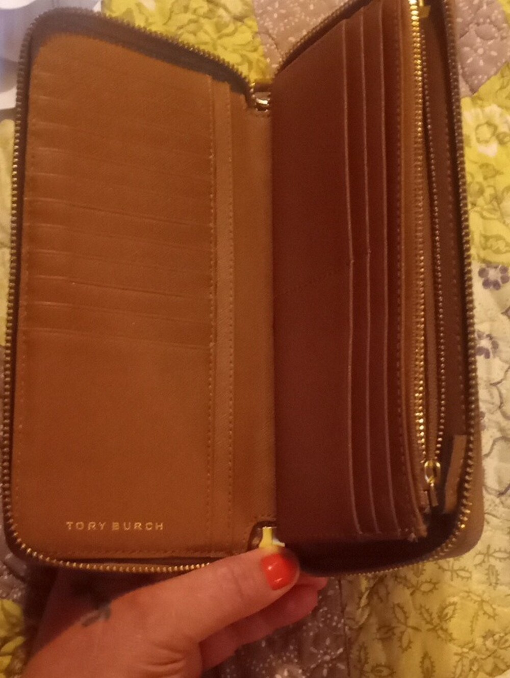 Tory Burch Zip-Around Continental Wallet in Cognac - Picture 4 of 6